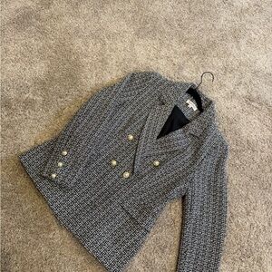 Nanette Lepore Black and White Tweed Blazer
